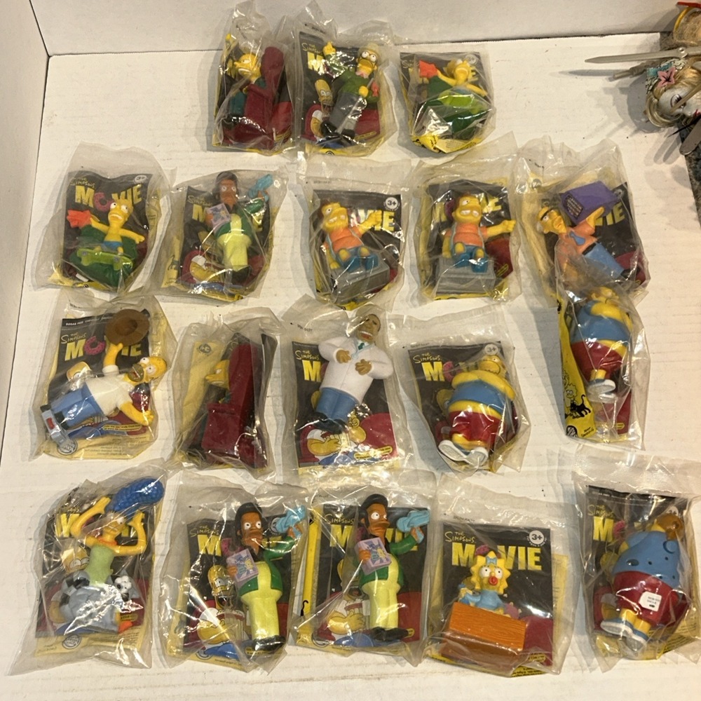 The Simpsons Movie Figures Burger King 2007 New‎ Sealed Lot Of 18 C4